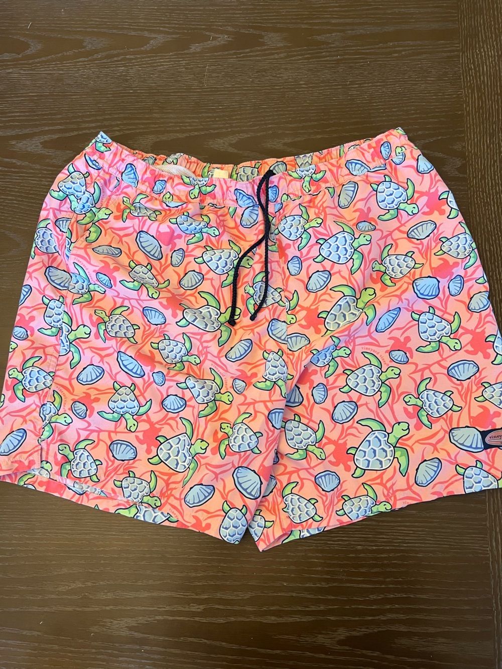 Vineyard Vines Pink Sea Turtle & Shell Swim Trunks